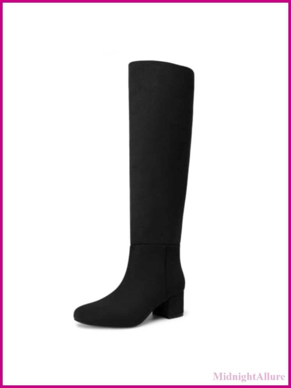 Women's Knee High Boots Chunky Low Heel Round Toe Tall Fall Boots